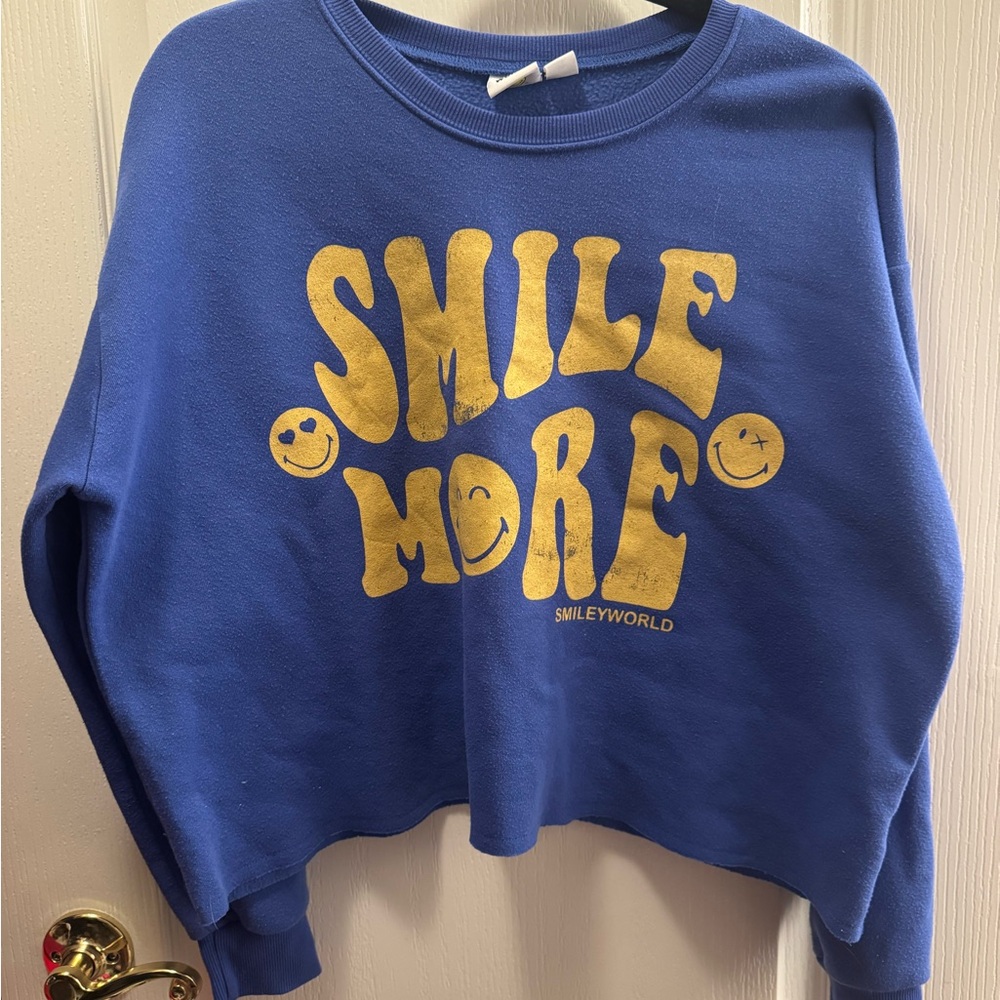Vibrant Blue 'Smile More' Sweatshirt